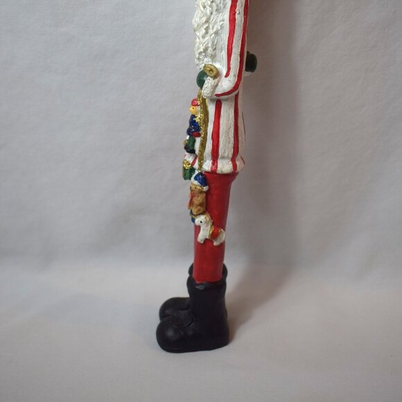 Vintage Resin Skinny Santa Claus Figure With Black Boots and Toys - Picture 4 of 11